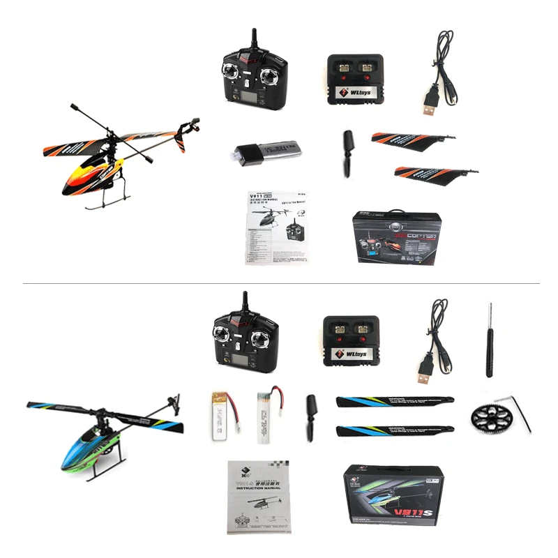 Оригинальный Модернизированный вертолет WLtoys V911 V911s 2 4G 4CH 6 Aixs с одним пропеллером