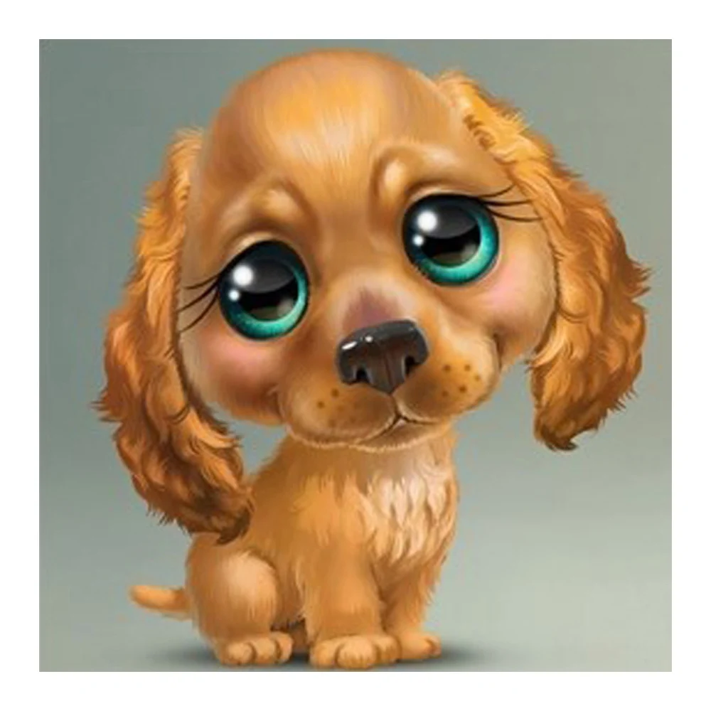 

Милая мультяшная собака, животное, алмазная картина, круглая, полная дрель, Nouveaute, сделай сам, мозаика, вышивка 5D, вышивка крестиком, домашний ...