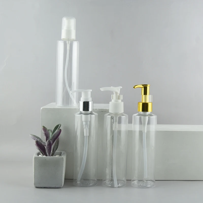 1 pcs Free Shipping 200ml Shinny golden aluminum shell shampoo lotion dispenser pump refillable bottle | Красота и здоровье