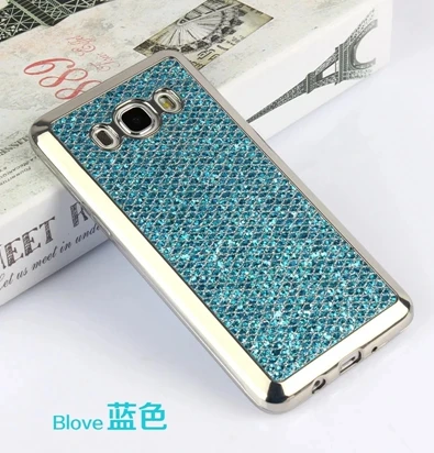Blue С сияющими блестками задняя крышка чехол для Samsung Galaxy J3, J5, J7 года A3 A5 A7 J1 S8 плюс S6 S7 край телефона Grand Prime чехол s - Цвет: Blue