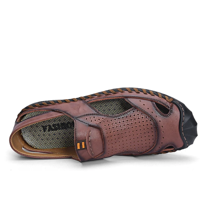 Мужские кожаные пляжные сандалии коллекция 2019 года летняя Мужская Уличная обувь