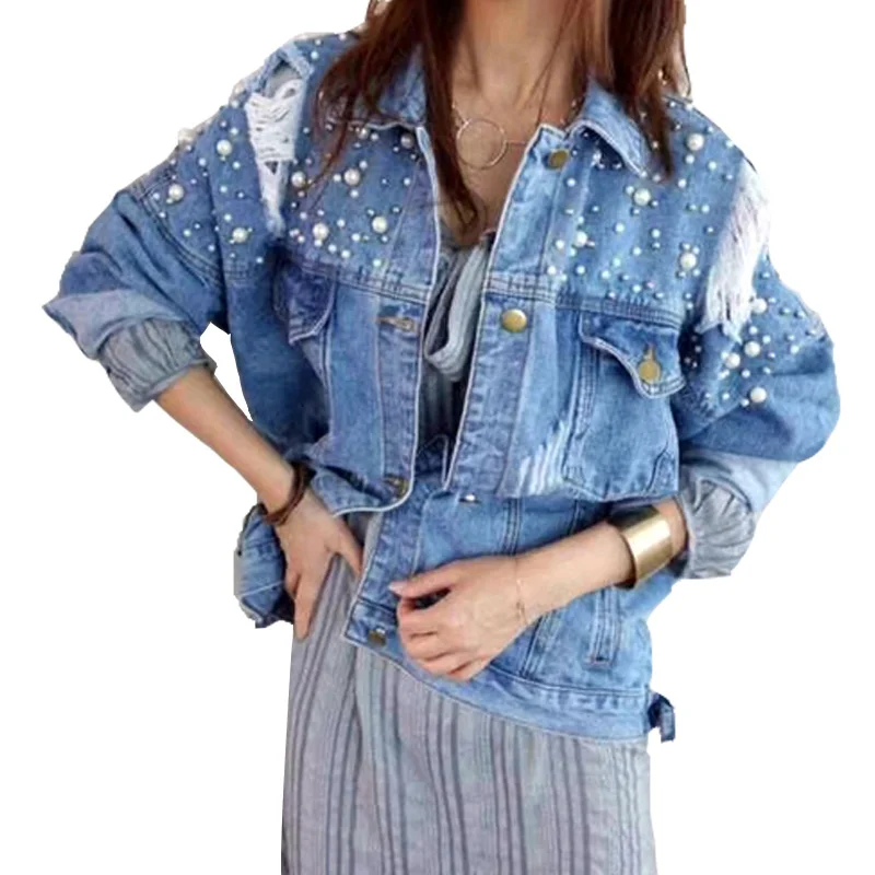 Женская джинсовая куртка в ковбойском стиле повседневная Весенняя с длинным