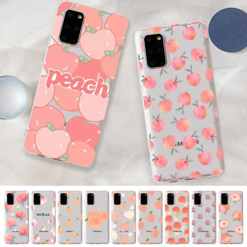 

YNDFCNB Cute Fruit Peach Phone Case For Samsung A 10 20 30 50s 70 51 52 71 4g 12 31 21 31 S 20 21 plus Ultra