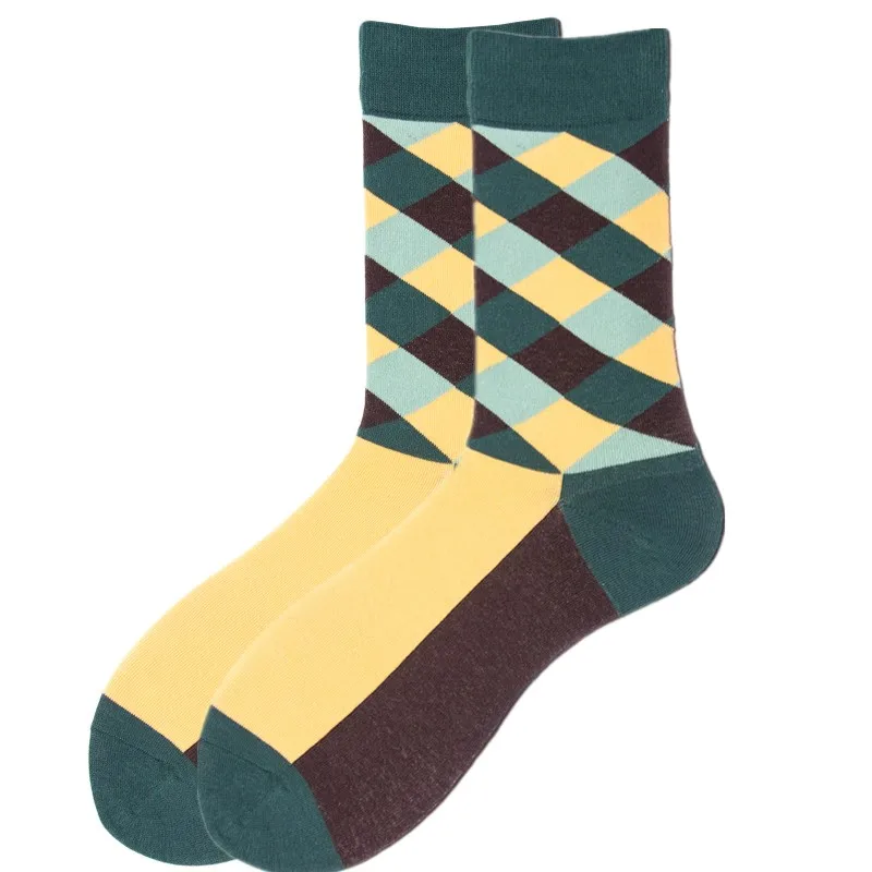 DOIAESKV мужские хлопковые счастливые носки модные красочные многоцветные