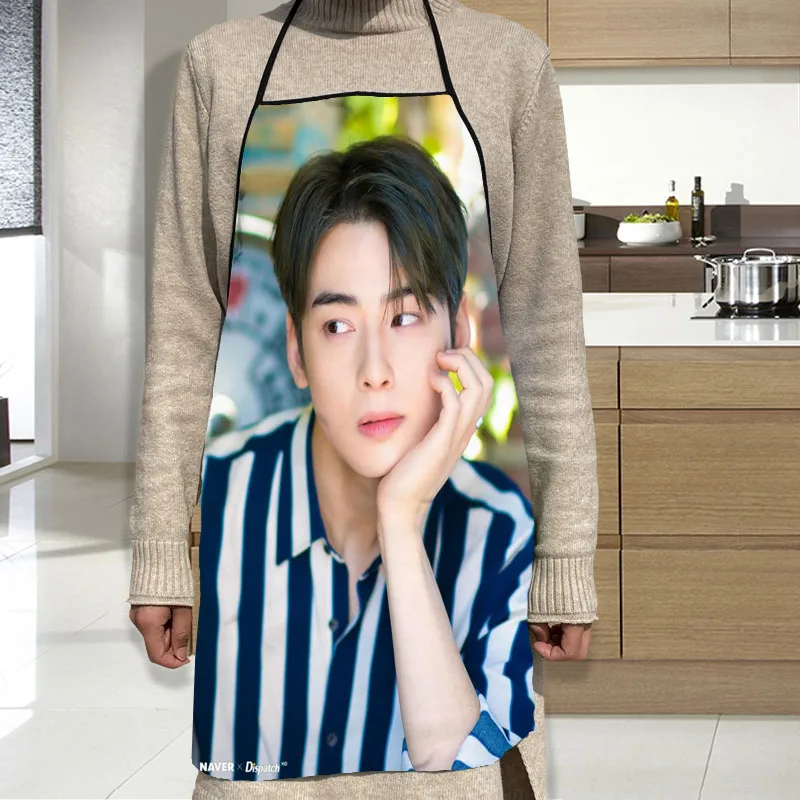 Пользовательский фартук для приготовления пищи вечевечерние Cha EunWoo аксессуары