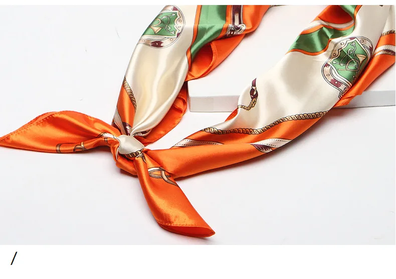 2020 90x90 многоцелевой женский Шелковый саржевый шарф с цепным принтом атласный