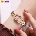 SKMEI женские кварцевые часы, модные тонкие часы, Повседневное платье, роскошные серебристые женские Стразы, водонепроницаемые Relogio Feminino 1400