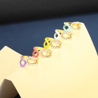 colorful dripping oil zircon infinity rings cz ring infinity crystal for women girl wedding gift accessories rings jewelry bff