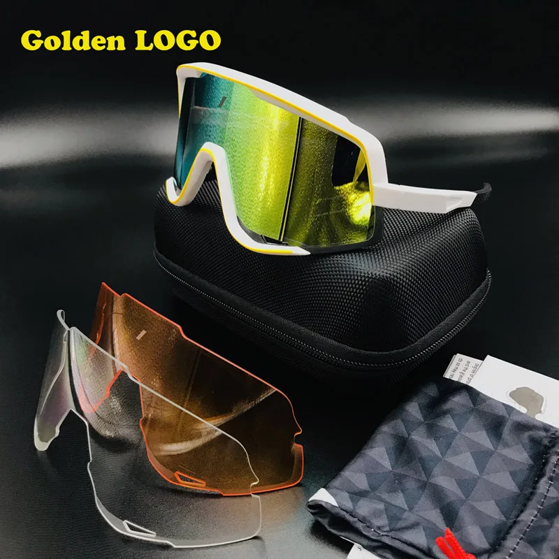 3 Lens Not Polarized Уличные спортивные очки с 3 линзами для езды на велосипеде, Mtb, гоночные очки для шоссейного велосипеда, мужские и женские солнцезащитные очки UV400 для езды на велосипеде, очки для бега - Цвет: 3 Lens Not Polarized