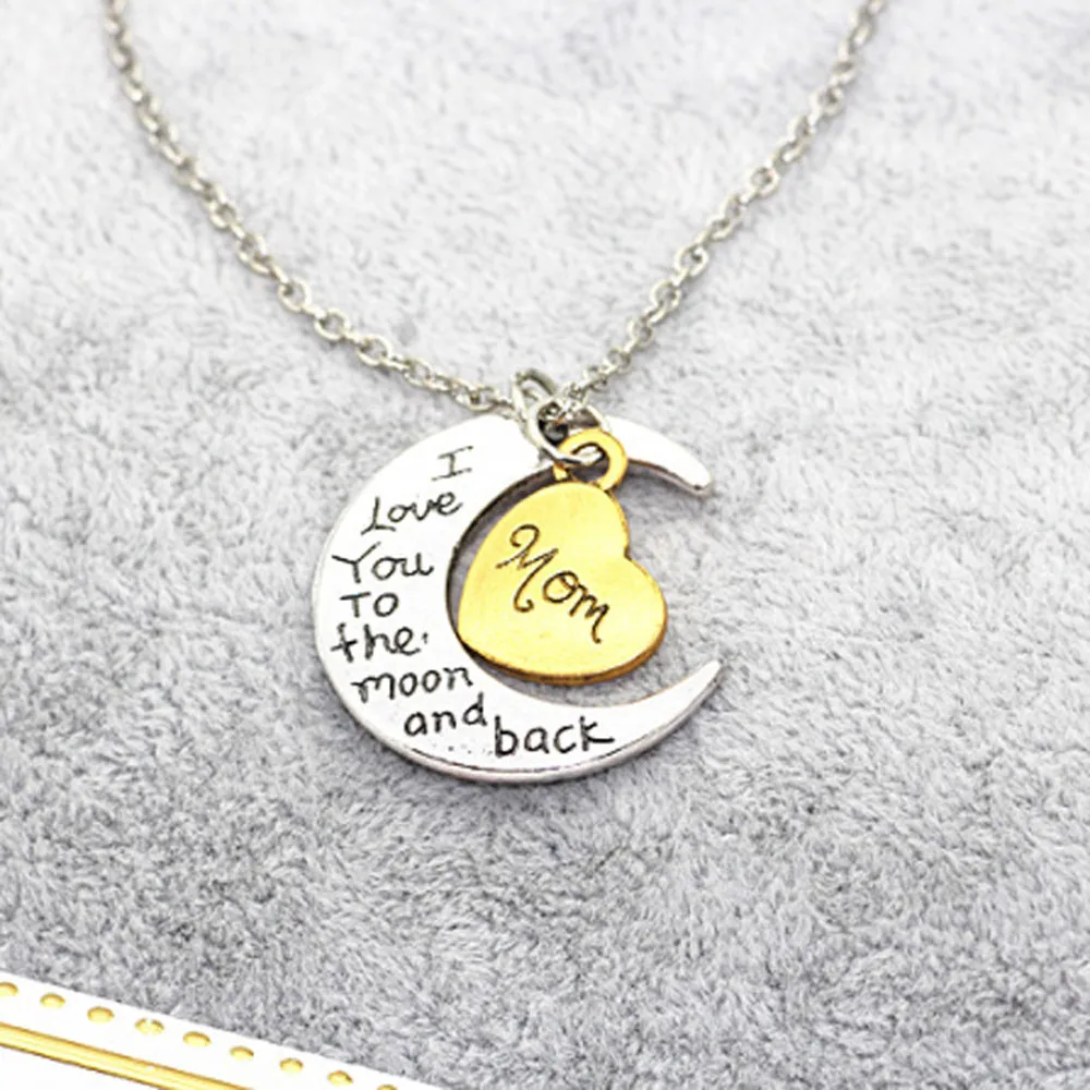 Ожерелье с надписью I Love You To The Moon And Back серебряная луна длинная цепочка подвеска