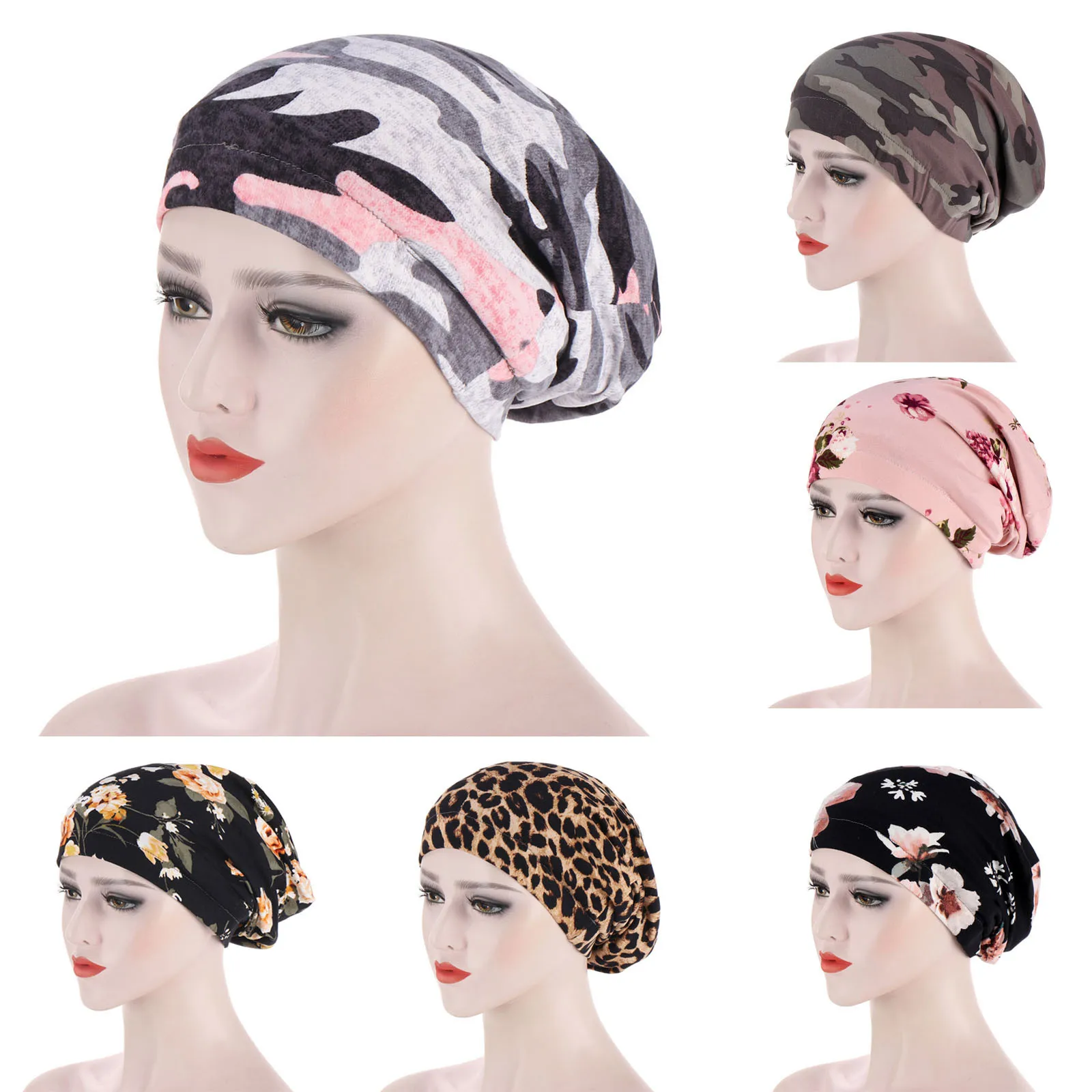 2021 Women Beanies Print India Hat Muslim Ruffle Cancer Chemo Beanie Wrap Cap Winter Autumn Женские Зимние Шапки |