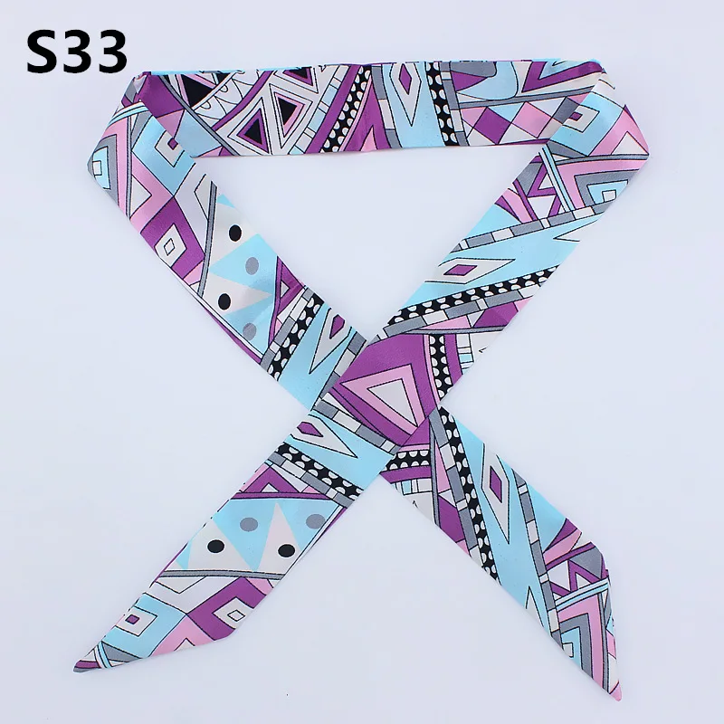 Женская модная лента с геометрическим принтом шелковая сумка шарфом ручная
