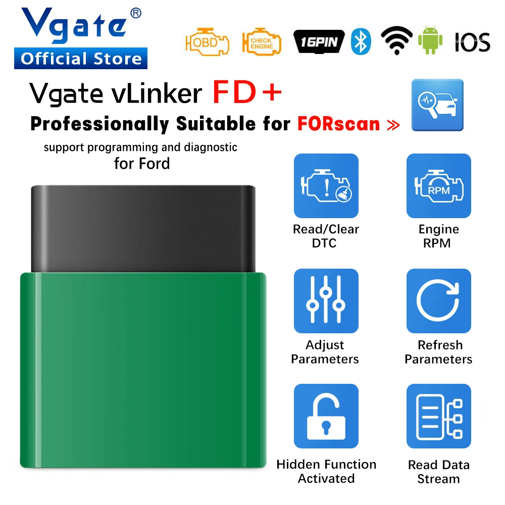 Vgate vLinker FD + ELM327 Bluetooth 4 0 FORScan для Ford wifi OBD2 автомобильный диагностический OBD 2 сканер