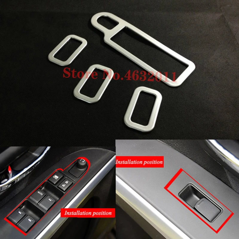 

ABS Matte For Suzuki SX4 S-Cross 2014-2017 Car Door and window glass lifting switch Cover Trim Car-styling Accessories 4pcs