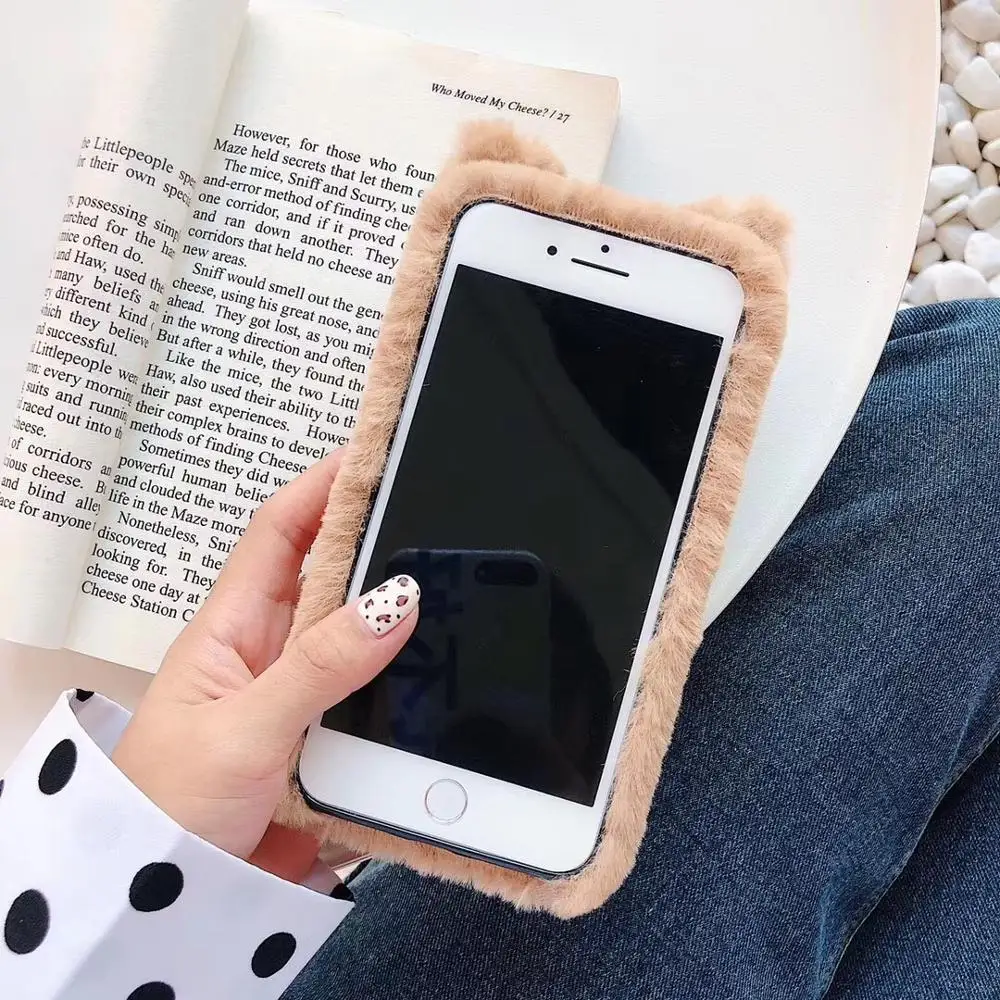 Teddy Stuffed Toy Silicone Phone Case For iphone6 7 8 plus cases X XR XS MAX luxury HandmadeWarm iPhone11 Pro Max Cover |