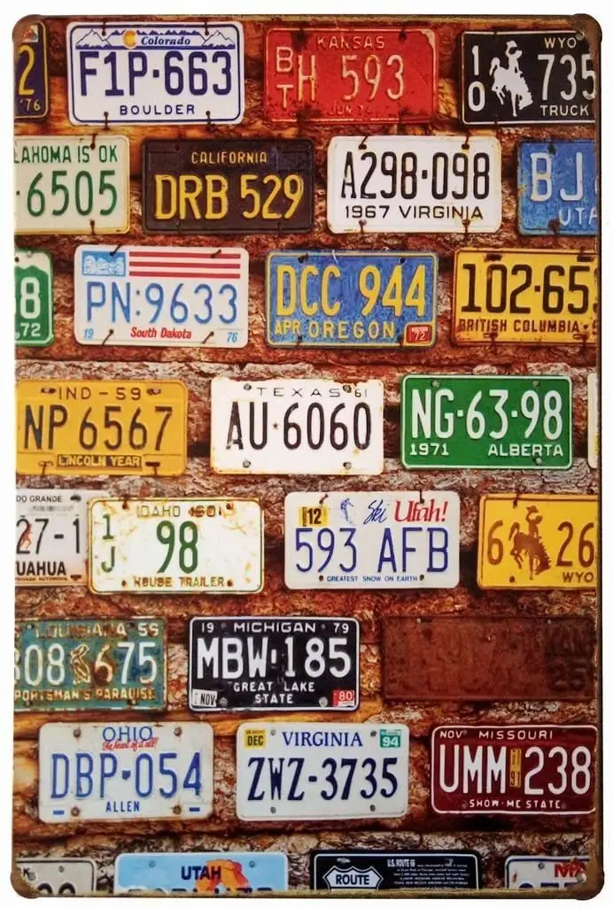 

License Plate Vintage Home Decor Wall Tin Sign 12 X 8