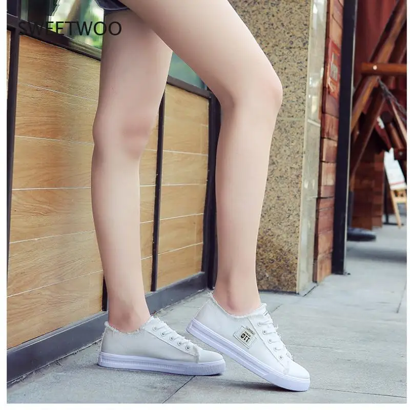 

Летние женские холщовые туфли, дышащие классические спортивные туфли на шнуровке, джинсовые туфли, повседневная обувь