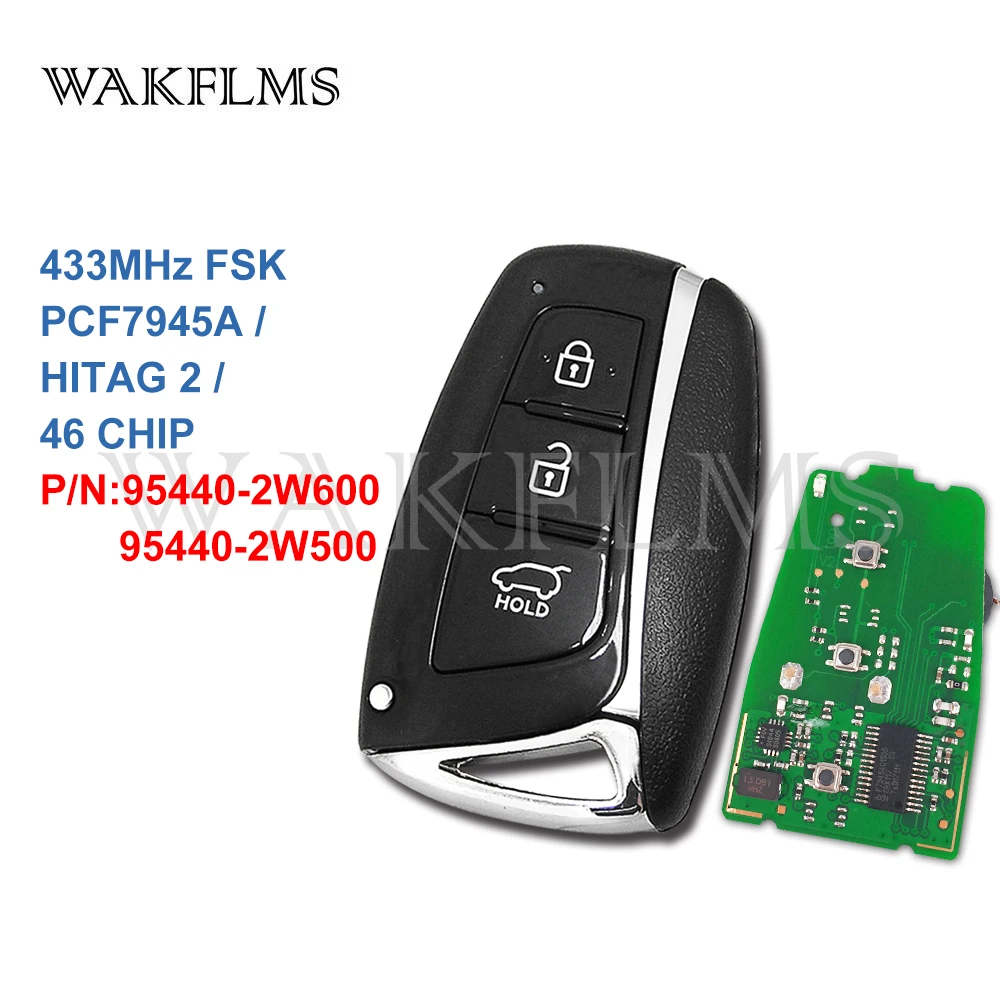 3 btns дистанционный смарт ключ 433 МГц для HYUNDAI new Santa fe IX45 с чипом PCF7945 95440 2W600 2W500|Ключ