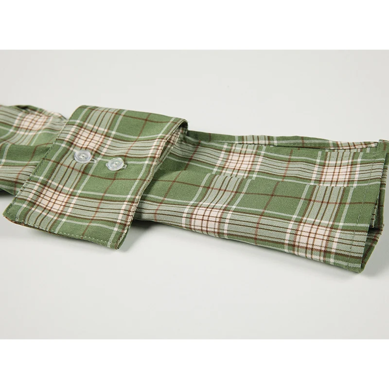 Женское винтажное платье средней длины элегантное зеленое клетчатое во