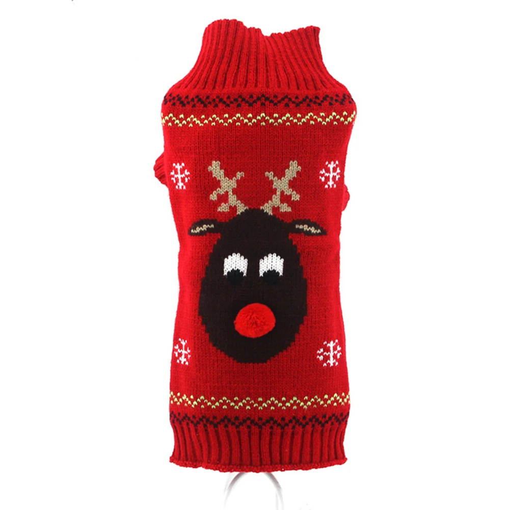 Рождественский свитер для домашних собак и котов милый с принтом лося теплая