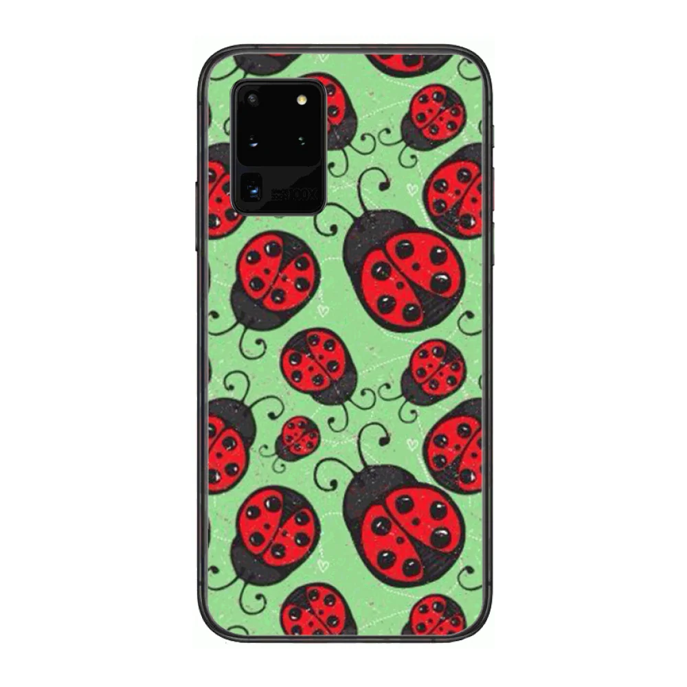 

Cute ladybug Phone cover hull For SamSung Galaxy S 6 7 8 9 10 20 Plus Edge E 5G Lite Ultra black soft bumper