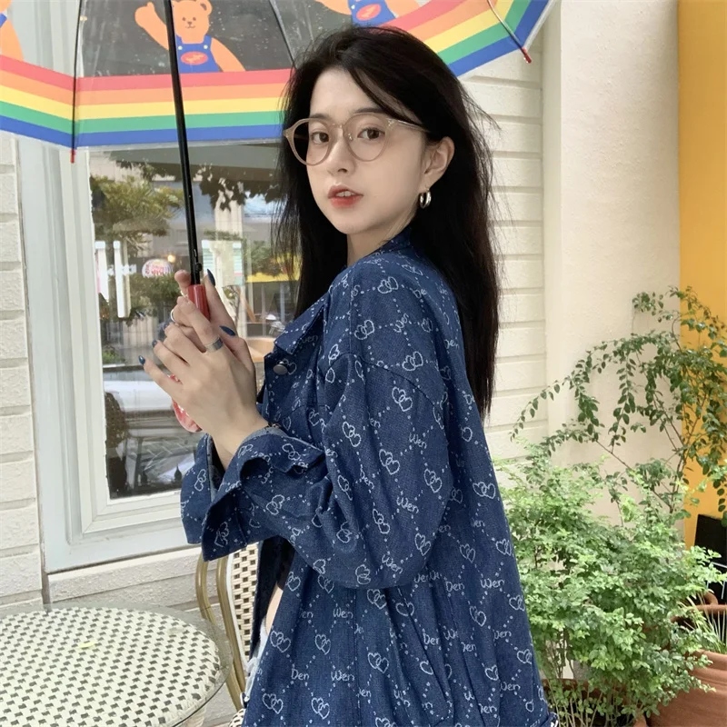 Осенне-зимняя Корейская джинсовая куртка повседневная Рейчел |