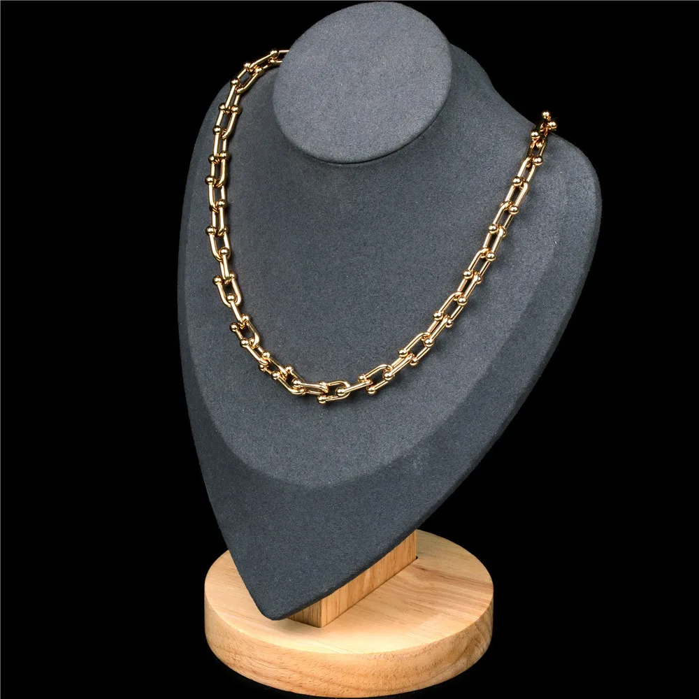 

3PCS, Gold Silver Color Stainless Steel Minimalism Link Chain Necklaces For Women Ladies Chains