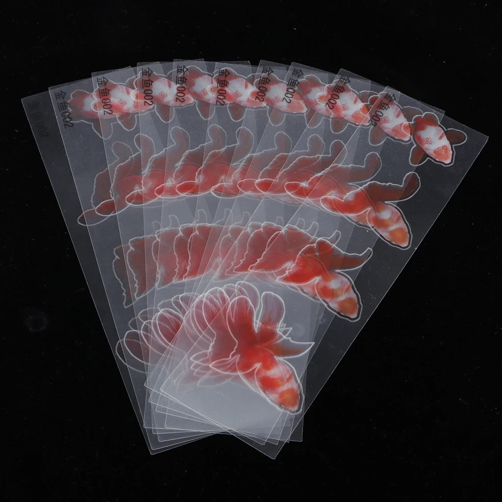 10 шт пластиковые материалы золотые наклейки с дизайном рыбы самоклеющиеся