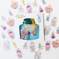 1 pack 48 pcs stickers wishing bottles glitter bling diary notebook decoration stickers