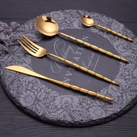 gold 304 stainless steel knife and forks western tableware steak knife and fork spoon tao zhuang jing light knife and fork full