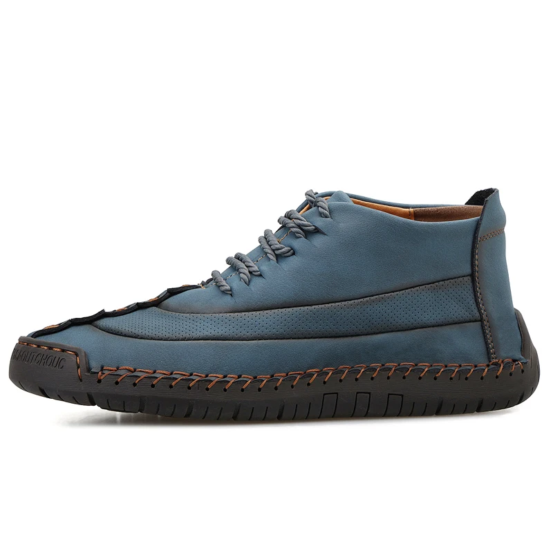 

2021 casual leather shoes basic lace-up Men's casual shoes Spring Autumn Flat fashion shoes men original leather casual shoes