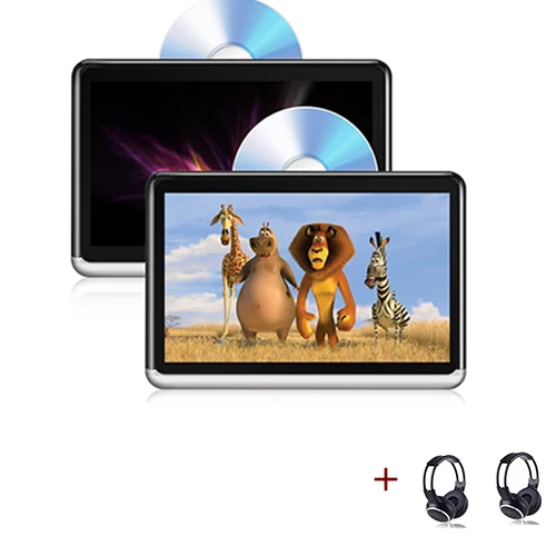 2X 2 BT Headset 10,2 дюймов Android 6,0 CD DVD плеер сенсорный экран ips 1366*768 TFT-LCD подголовник автомобиля мониторы с Wi Fi Bluetooth зеркальная поверхность подключение - Color: 2X 2 BT Headset