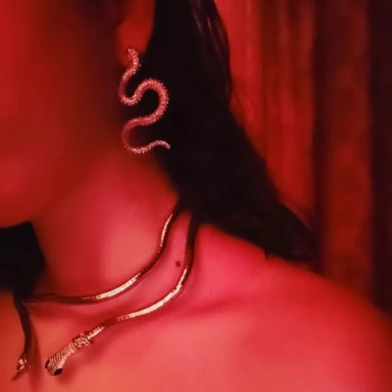 

2021 New Hip Hop Metal Adjustable Gold Silver Color Multifunctional Snake Necklace Women's Women's Party Jewelry Pendant