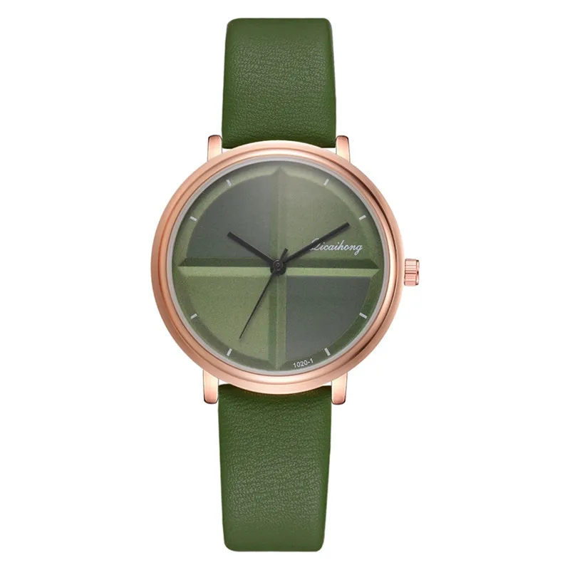 green women watch 1 шт. изысканные простые Стильные женские часы, маленькие Модные кварцевые женские часы, брендовые элегантные часы-браслет для девочек, Relogio - Цвет: green women watch