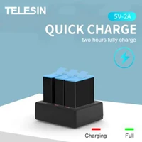 TELESIN Gopro Hero 11 Black Camera Battery Accessories 3 Ways Battery Charger With LED Light Charging Box for GoPro Hero 11 10 9
