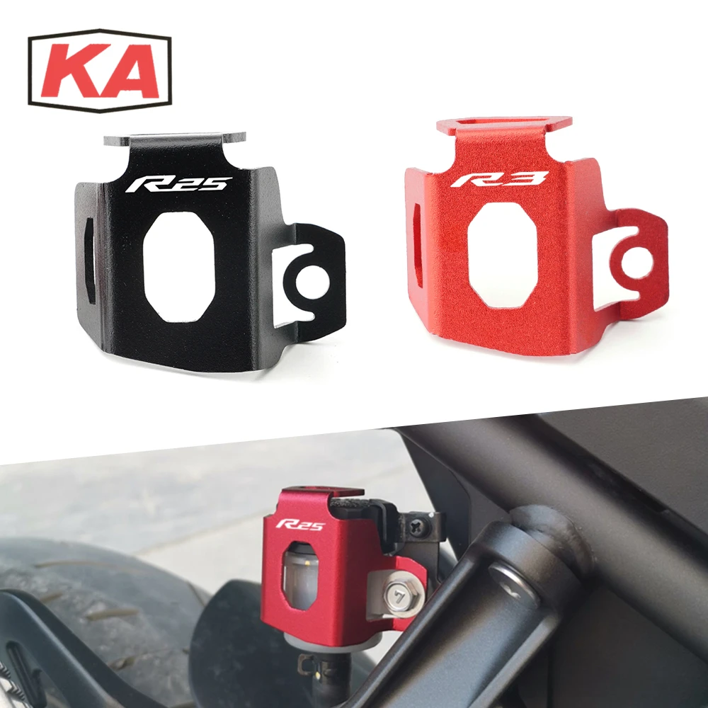 

Motorcycle Accessories CNC Rear Brake Fluid Reservoir Guard Cover Protector For Yamaha YZF-R3 R25 YZFR-25 2015 -2021 YZF/R3/R25