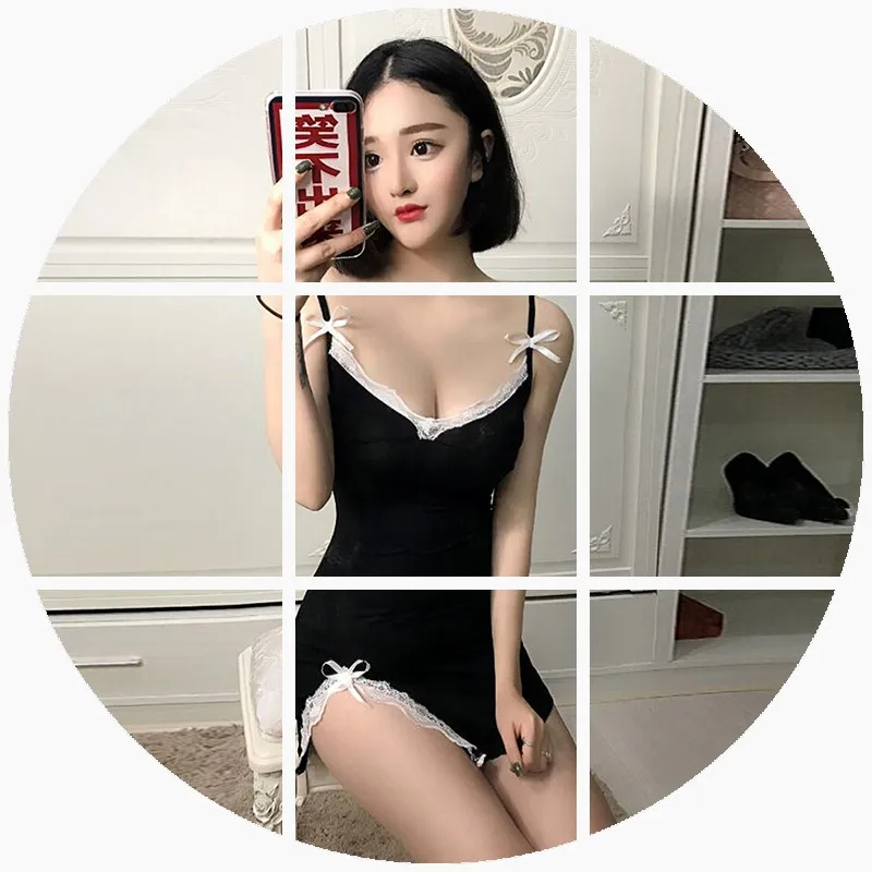 Женское хлопковое Ночное платье без рукавов с разрезом Мини Ночная рубашка