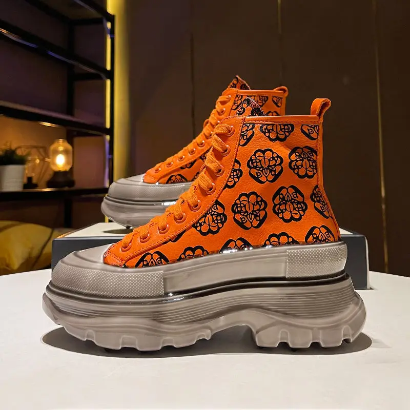 

European Women's Shoes High Top Sneakers 2021 Fashion Leopard Sport Ladies Vulcanized Shoes Designer Platform Sneakers Femme