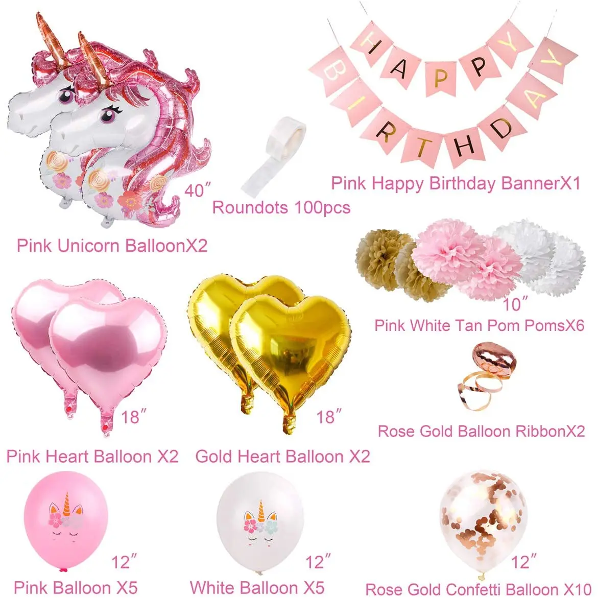 Unicorn Happy Birthday Party Banner and Decorations Supplies of Kids Theme PartyTeenager Parties Baby Shower Every Festival Deco | Дом и сад