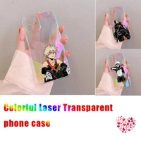 anime my hero academia deku phone case for iphone xiaomi redmi 7 8 9 11 12 10 s x xs xr mini pro max plus laser transparent
