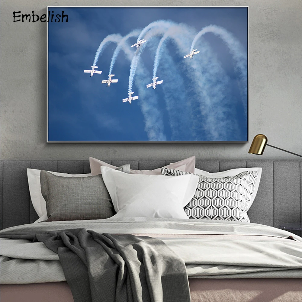 

Embelish 1 Pieces The Planes Lined Up Landscape Modern Home Decor Wall Pictures For Living Room HD Print Canvas Bedroom Painting