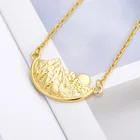 Женское Ожерелье золотистого цвета из нержавеющей стали с Горным солнцем, модные украшения для дня рождения, подарок, аксессуары, Bijoux Femme, оптовая продажа