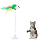 Забавная игрушка для кошек Игрушка для кошек Legendog, 1 шт., Интерактивная игрушка на присоске, перо, палочка, Дразнилка для кошек, товары для домашних питомцев, случайный цвет