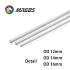 Труба жесткая для водяного охлаждения ПК, акриловая жесткие трубы, внешний диаметр 12 мм14 мм16 мм, длина 50 см, толщина 2 мм, Decoration-2PCS