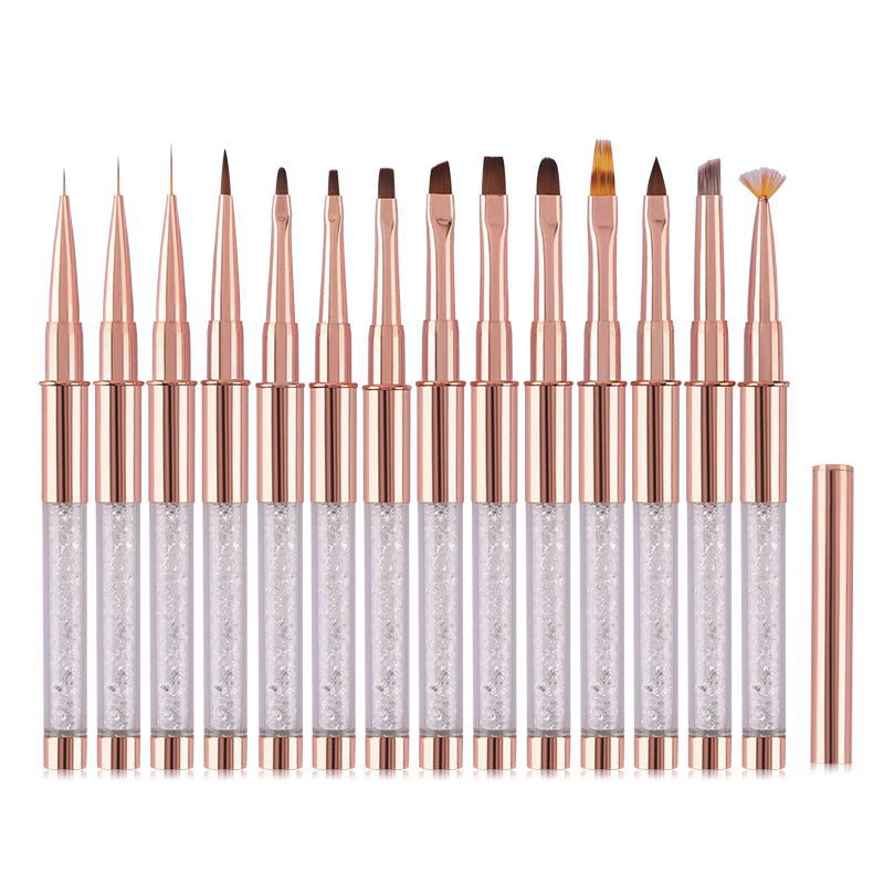 

DIY Nail art pen Acrylic Gel Powder Tool Nail Carving New Extension Builder Crystal Nail Brush Nail Beauty Nail Drawing Pen 2021