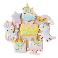 b unicorn series icing cookie mold fondant cake biscuit decorative printing cutter eco friendly stocked stainless steel