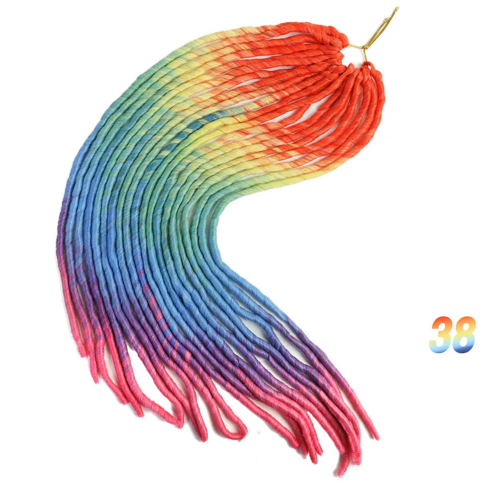 MUMUPI Faux Locs Ombre Senegalese Twist Hair Crochet Braids 22" 20 Strands/pack Synthetic Braiding Hair for Women Braiding Hair - Color: P12/613