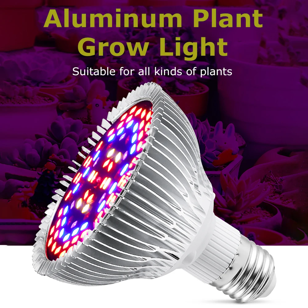 

LED Grow Light E14/ E26/ E27 Full Spectrum Plant Lamps Bulb For Hydroponics Plants Flower Seed Starting Indoor 30W/50W/80W/100W