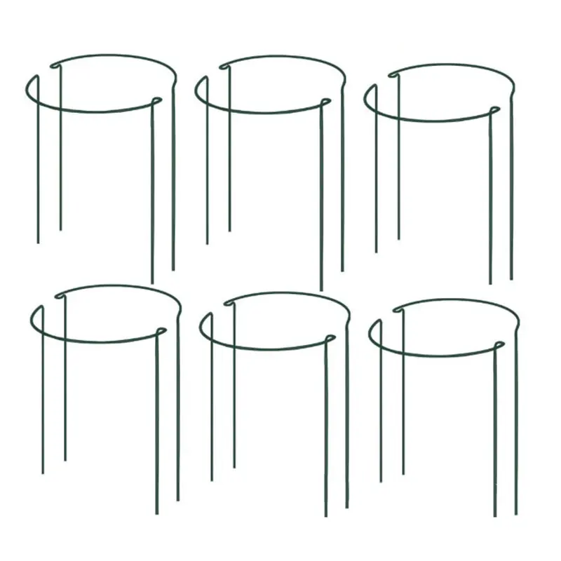 

12 Pcs Plant Support Stake Metal Garden Plant Stake Green Half Round Plant Support Ring Plant Cage Plant Support 25X40cm