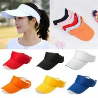 men plain color hot beach cap tennis color hat adjustable visor sun hat golf tennis beach sports plain color hot